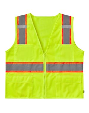 Class 2 Deluxe 6 Pocket Vest, Safety Green MAX431